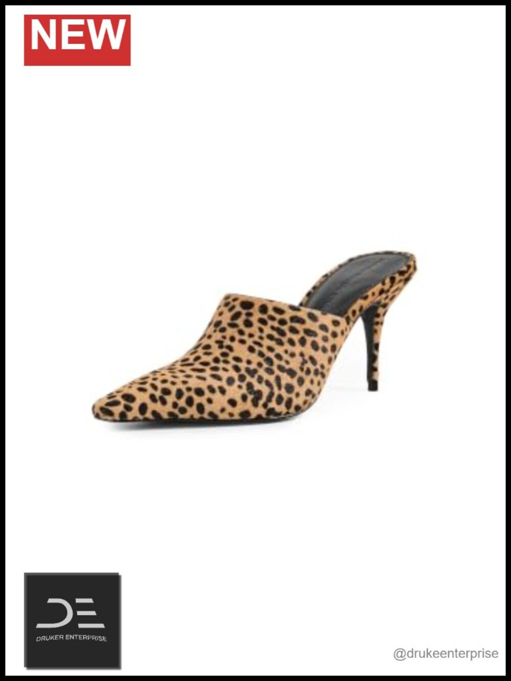 Stiletto Heel Pumps with Cheetah Print Leather